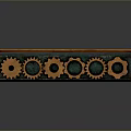 Vintage Industrial Gear Device with Interlocking Metal Bars and Green Copper Surface