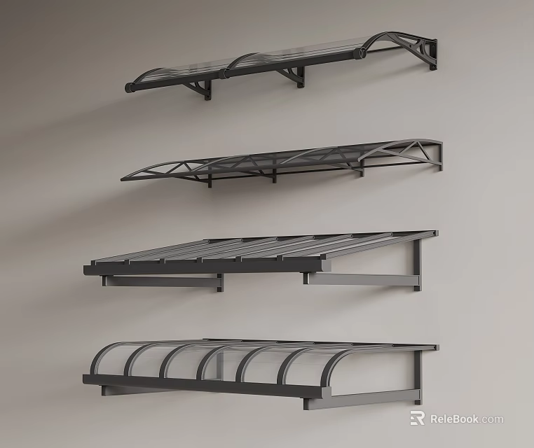Modern Outdoor Awnings With Variety Of Metal Frame Designs For Home Patio Use 3d model 
