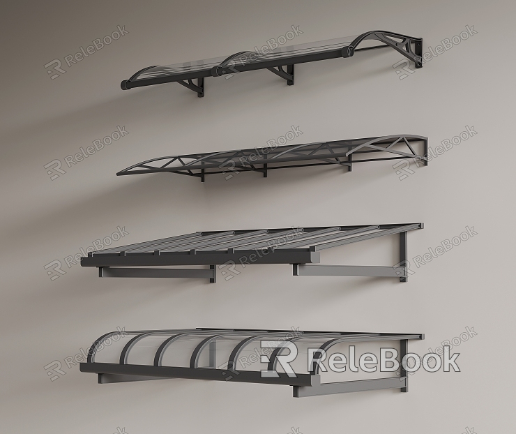 Modern glass canopy awning model