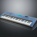 Blue Electronic Keyboard With White And Black Keys And Digital Display On Black Surface 3d model
