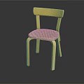Modern Wooden Chair With Simple Design And Woven Fabric Seat