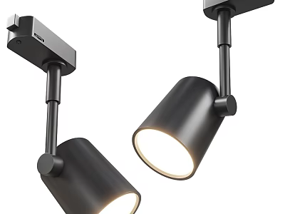 Modern Black Adjustable Wall Lights With Cylindrical Design And Warm Illumination 3d model