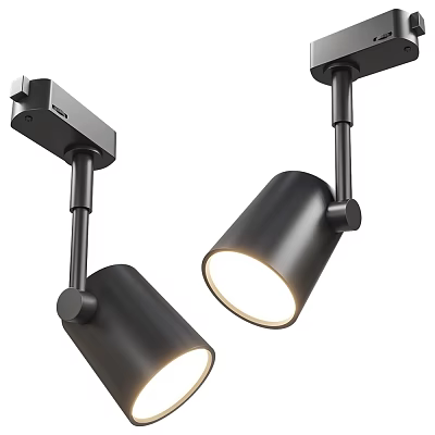 Modern Black Adjustable Wall Lights With Cylindrical Design And Warm Illumination 3d model