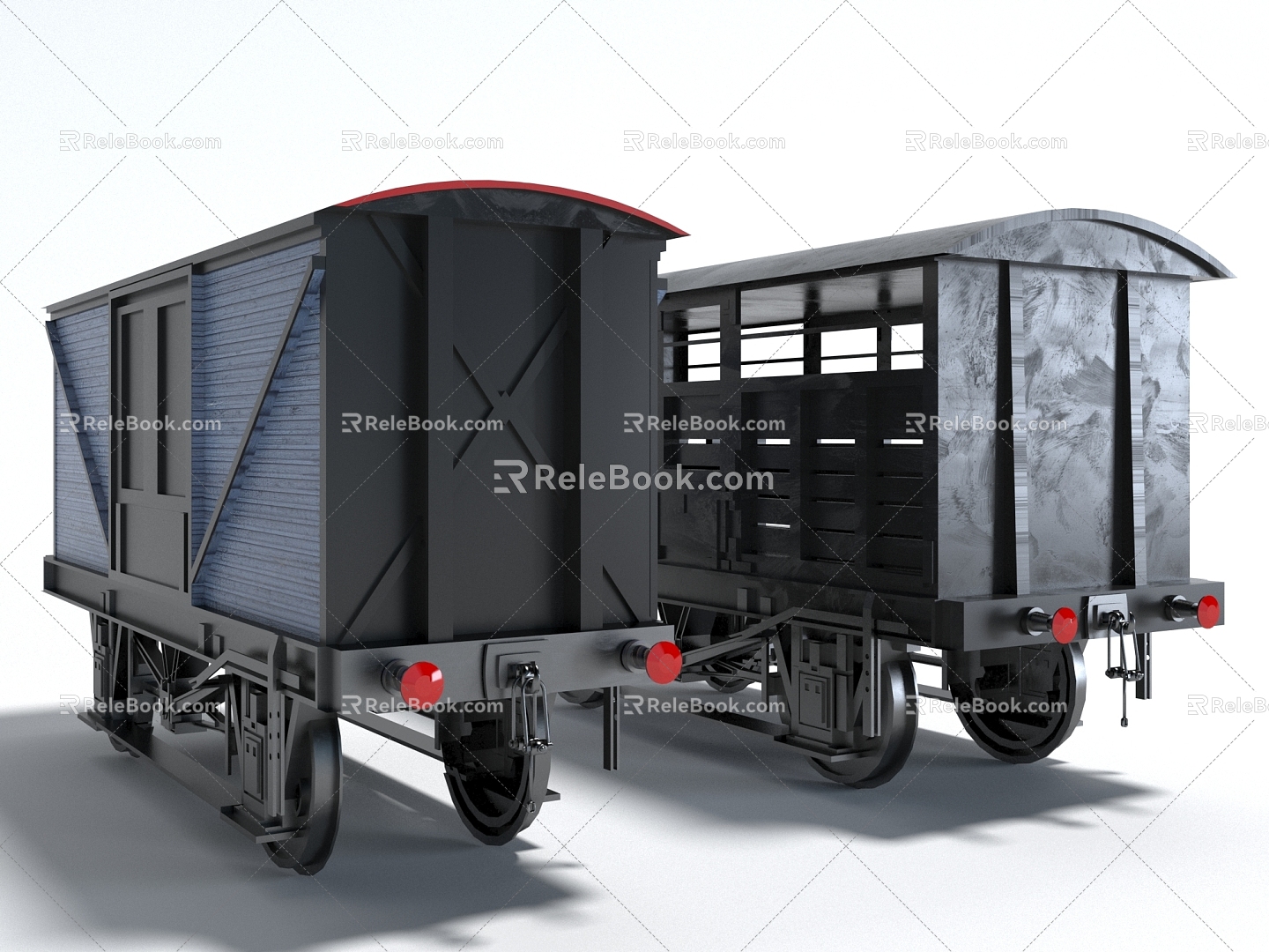 Style Train Railcar Carriage Cargo Box 3d model