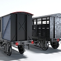 Style Train Railcar Carriage Cargo Box 3d model