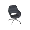 Modern Gray Fabric Office Chair With Ergonomic Armrests And Metal Five Star Base