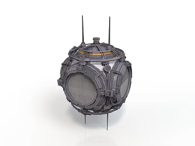 Robotic Mechanical Sphere Device With Antennas Circular Grids And Metal Structure 3d model