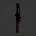 Tactical Weapon Design Featuring Wooden Grip Metal Structure And Scope Attachment 3d model
