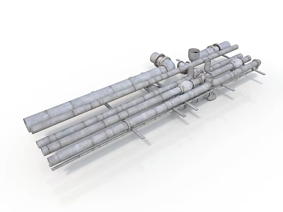 Industrial Equipment Featuring Metal Pipes And Mechanical Structure Components 3d model