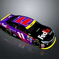 FedEx Ground Number 11 Race Car With Purple Red Body And Sponsor Logos Design