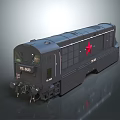 Black Train With Red Star And Identification Numbers 3d model