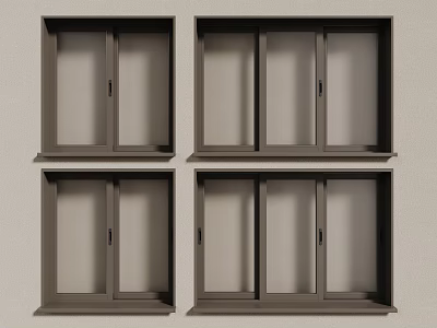 modern windows aluminum alloy windows casement windows floor-to-ceiling windows 3d model