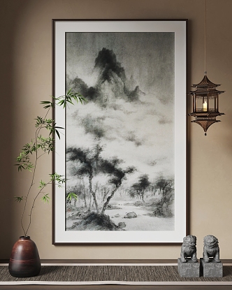 New Chinese Hanging Paintings Chinese Hanging Paintings 3d model