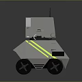 Mobile Robot Equipment With Antenna Transparent Top Yellow Reflective Stripes And Wheels