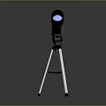 Scenic View With Silver Black Telescope On Tripod And Gray Gradient Background 3d model