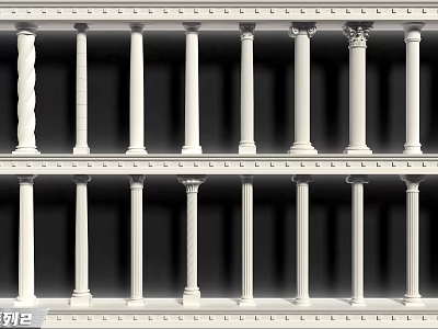 European Architecture Design Featuring Two Story Colonnade With Classical Columns And Ornate Capitals 3d model
