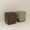 Two Different Colored Square Wooden Side Tables With Black Bases