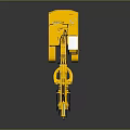 Yellow Construction Excavator Model Number 700 With Tracked Undercarriage And Grapple Attachment