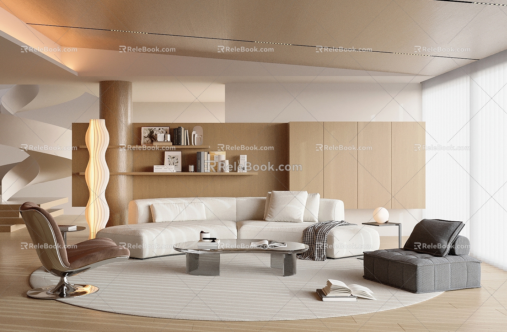 Living room sofa minimalist sofa 3d model