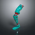 Character With Green Bionic Mechanical Leg Prosthesis Modern Design Features 3d model