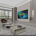 Modern Minimalist Living Room Sofa And Coffee Table Combination For Bright Elegant Spacious Home Space