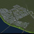 Comprehensive Aerial Planning of Urban Area with River and Road Network and Building Clusters