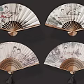 Traditional Chinese Fan Decorative Wall Hangings With Elegant Classic Patterns