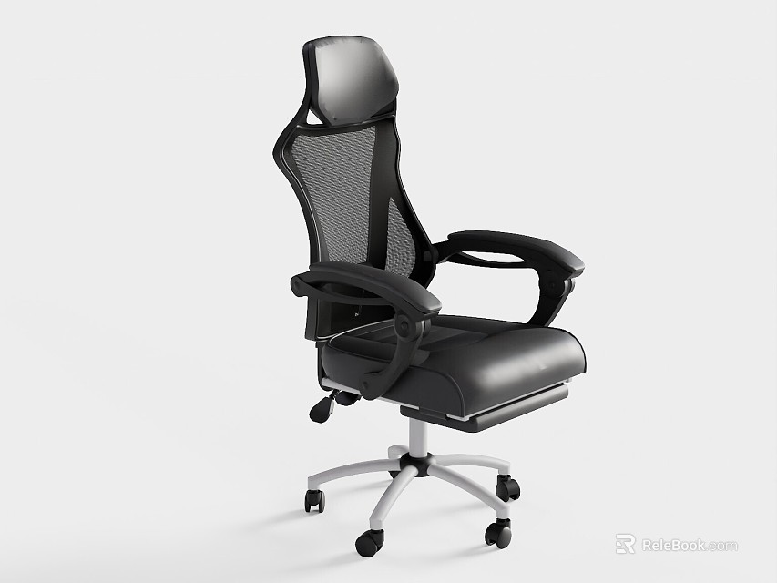 Ergonomic Black Mesh Back Office Chair With Adjustable Armrests Swivel And Rolling Casters 3d model 