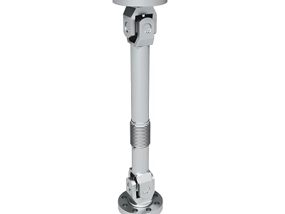 Silver Metal Support Bracket With Threaded Design And Connecting Components For Industrial Applications 3d model