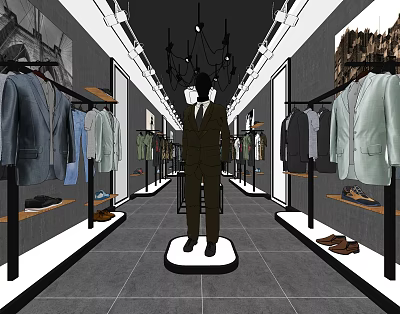 Industrial LOFT Clothing Store Men's Clothing Store 3d model