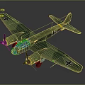 Vintage WWII German Military Aircraft Model With Green Camouflage And Black Cross