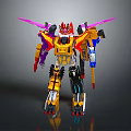 Colorful Transformers Robot Toy With Yellow Red Blue Design And Weapons