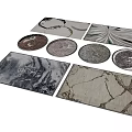 New Chinese Square Carpet Zen Carpet Combination 3d model