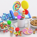 Candy Cartoon Candy Food Dessert Snacks Meichen Ornaments Lollipop 3d model