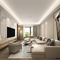 Modern Hotel Guest Room Interior With Cozy Sofa TV And Floor to Ceiling Window