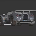 Gray And White Convertible Racing Car With Rear Wing Number 11 ROWE Logo Dark Seats