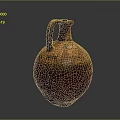 Traditional Ceramic Vessel with Hand-Painted Figures and Ornate Reddish Brown Finish