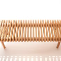 Modern Wooden Slatted Leisure Chair With Natural Wood Finish And Simple Design