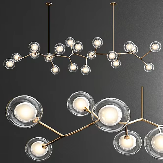 Modern chandelier Giffin bifurcated bubble 3d model