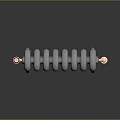 Stylish Modern Silver Metal Radiator With Vertical Tubes And Copper Connections