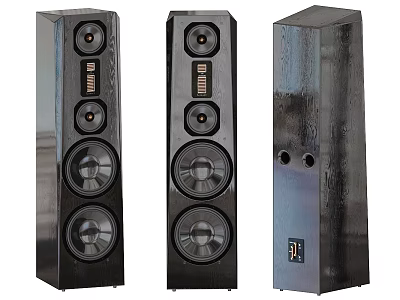 Three High Quality Floor Standing Speakers With Multiple Drivers For Home Audio 3d model