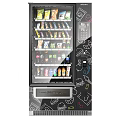 Commercial Automatic Vending Machine With Assorted Snacks Drinks And Modern Black Design 3d model