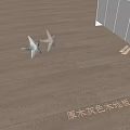 Original Wood Gray Wooden Floor With Stars And Shoes In Room