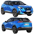 Blue Peugeot SUV With Sleek Body Design LED Headlights And Black Alloy Wheels
