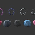 Street Props Hat Combination Headset Combination 3d model