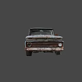 Old Blue Rusty Vintage Truck With Weathered Body And Classic Design
