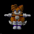 Anthropomorphic Fox Cartoon Character 3D Model With Orange Fur White Gloves And Purple Shoes