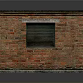 Single Story Red Brick Building With Black Roof And Small Window Exterior