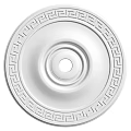 White Round Ceiling Medallion With Greek Key Pattern And Central Hole 3d model