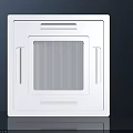 Modern White Square Air Conditioner Vent With Clean Grille Panel Design 3d model